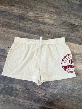 Fanatics Light Gray Athletic Shorts with Maroon Texas A&M Crest